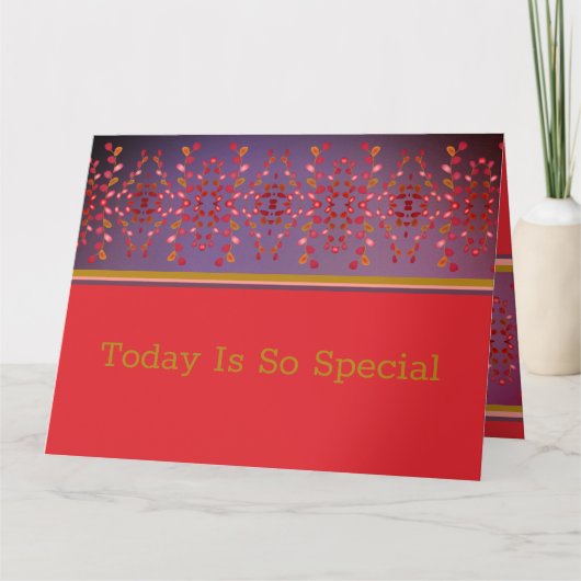 Paars stijlvol rood en protten kaart (Voorkant)