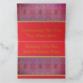 Paars stijlvol rood en protten kaart (Binnen)