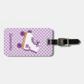Paars Stippen Schaats Bagagelabel (Voorkant horizontaal)