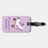 Paars Stippen Schaats Bagagelabel (Achterkant horizontaal)
