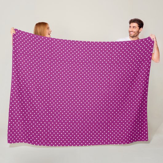 Paars Stippenpatroon Fleece Deken (In situ)