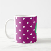 Paars Stippenpatroon Groen Monogram Koffiemok (Links)