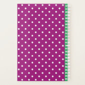 Paars Stippenpatroon Groen Monogram Planner (Achterkant)