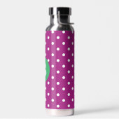 Paars Stippenpatroon Groen Monogram Waterfles (Links)
