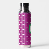 Paars Stippenpatroon Groen Monogram Waterfles (Rechts)