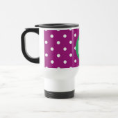 Paars Stippenpatroon Groene Monogram Reisbeker (Links)