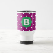 Paars Stippenpatroon Groene Monogram Reisbeker (Center)