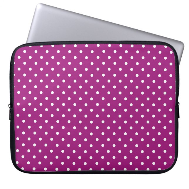Paars Stippenpatroon Laptop Sleeve (Voorkant)