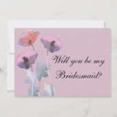 Paars stoffige roos papaver kaart (Voorkant)