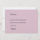 Paars stoffige roos papaver kaart (Achterkant)