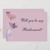 Paars stoffige roos papaver kaart (Voorkant / Achterkant)