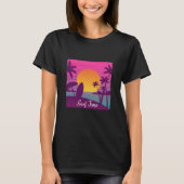 Paars strand met zonsonderend surf t-shirt (Voorkant)