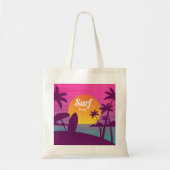 Paars strand met zonsonderend surf tote bag (Voorkant)
