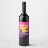 Paars strand met zonsonderend surf wijn etiket (Voorkant)