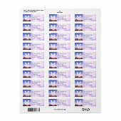 Paars strand zonsondergang foto monogram modern ad etiket (Full Sheet)