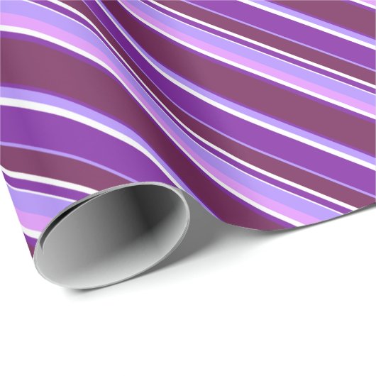 Paars strepen cadeaupapier (Rol Hoek)