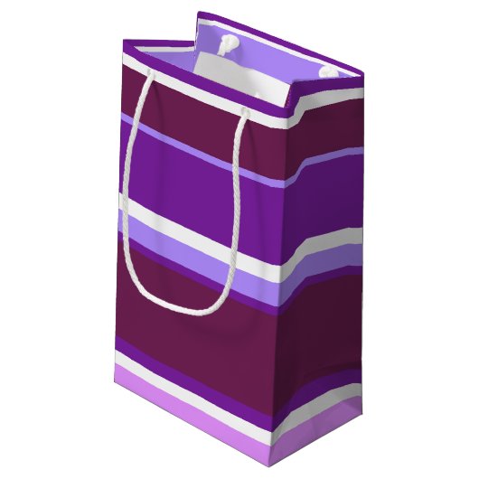 Paars strepen klein cadeauzakje (Achterkant Gekanteld)