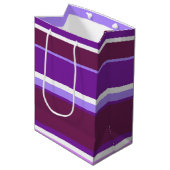 Paars strepen medium cadeauzakje (Voorkant Gekanteld)