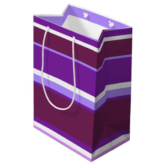 Paars strepen medium cadeauzakje (Achterkant Gekanteld)