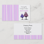Paars Stripes Designer Cake Visitekaartje (Voorkant / Achterkant)
