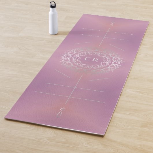 Paars Stropdas-Dye, Silver Floral Mandala, Alignme Yogamat (In situ)