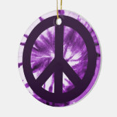 Paars Stropdas-kleurstof met vredessymbool Keramisch Ornament (Links)