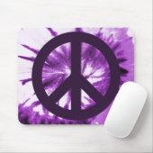 Paars Stropdas-kleurstof met vredessymbool Muismat (Met muis)