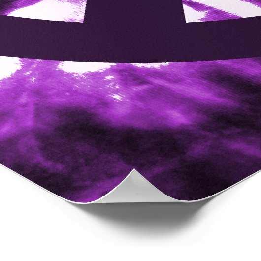 Paars Stropdas-kleurstof met vredessymbool Poster (Hoek)