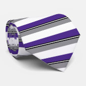 Paars Stropdas met zwarte en zilverstrengeling (Opgerold)