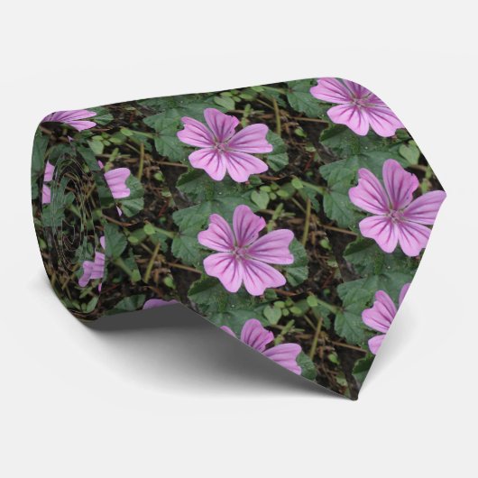  Paars Stropdas van wilde bloemen (Opgerold)