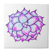 Paars Succulent Bloom Tegeltje (Voorkant)