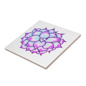 Paars Succulent Bloom Tegeltje (Zijkant)