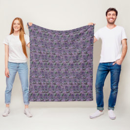 Paars Succulent Fleece Deken