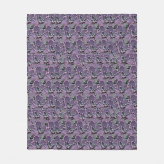 Paars Succulent Fleece Deken (Voorkant)