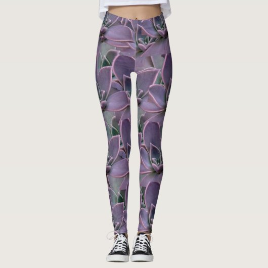 Paars Succulent Leggings (Voorkant)
