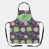 Paars Succulent Monogram Manuscript Schort (Voorkant)