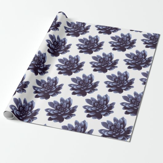 Paars Succulent Plant Cadeaupapier (Uitgerold)