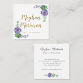 Paars succulent vierkant visitekaartje (Voorkant / Achterkant)