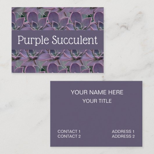 Paars Succulent Visitekaartje (Voorkant / Achterkant)