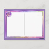 Paars Sun Fairy Briefkaart (Achterkant)