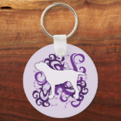 Paars Swirl Spinone Italiano Sleutelhanger (Voorkant)