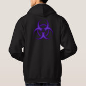 Paars symbool voor biogevaarsaanduidingen, achterz hoodie (Achterkant)