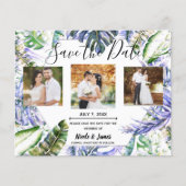 Paars Syringa Eiland Tropisch Trouwen Datum Bespar (Voorkant)