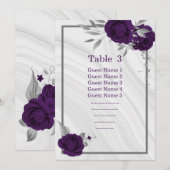 paars tabelnummer van de zilvervaten kaart (Voorkant / Achterkant)