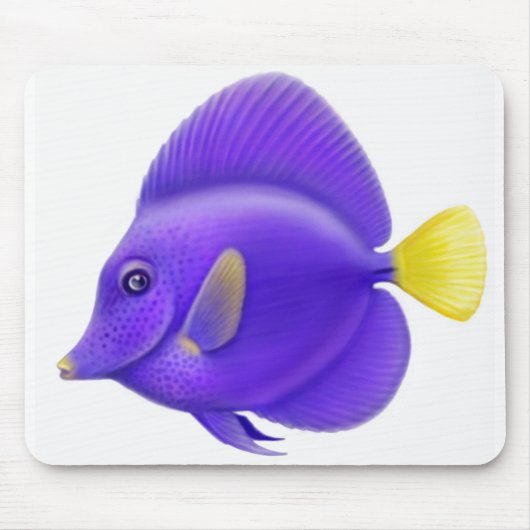 Paars Tang Reef Fish Mousepad Muismat (Voorkant)