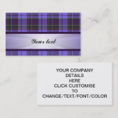 Paars tartan met koolstof visitekaartje (Voorkant / Achterkant)