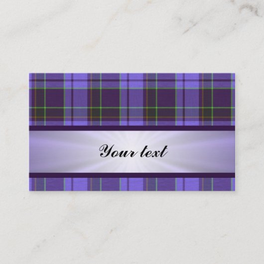 Paars tartan met koolstof visitekaartje (Voorkant)