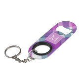 Paars Tartan Monogram Mini Flessenopener (Voorkant Gekanteld)