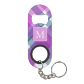 Paars Tartan Monogram Mini Flessenopener (Achterkant)