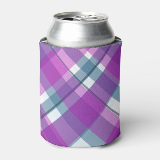 Paars Tartan Patroon Blikjeskoeler (Blikje Voorkant)